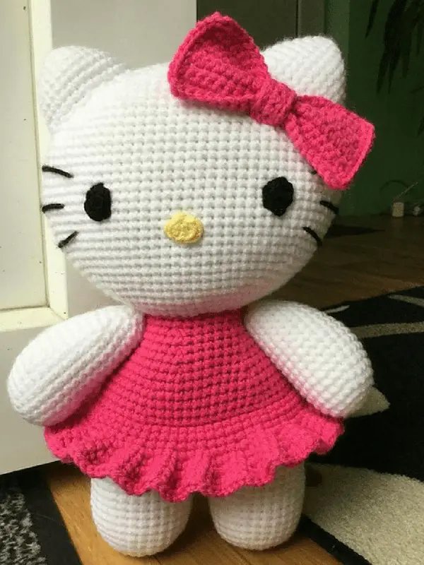 crochet large hello kitty amigurumi pattern