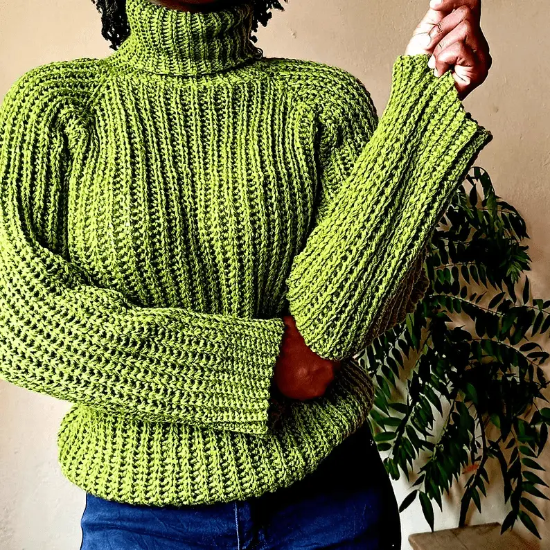crochet poleneck sweater pattern free
