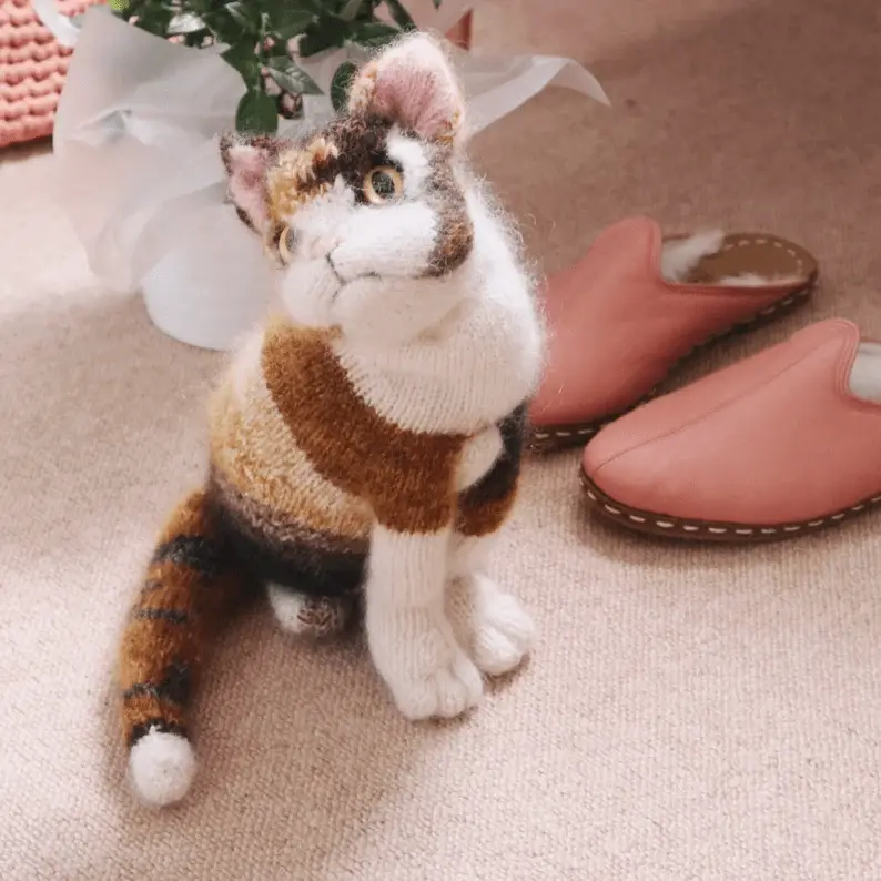 easy chunky yarn knit cat pattern