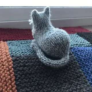 cat knitted paid pattern