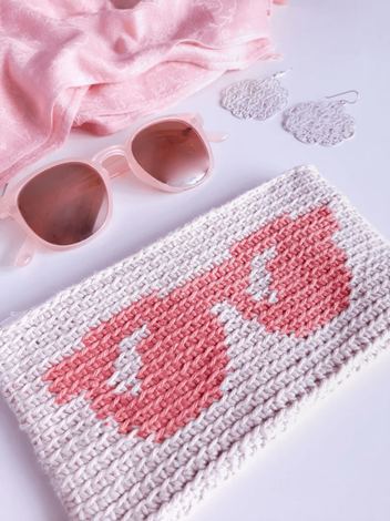Cross-stitch Rose Crochet Eyeglass Case - Yarnanigans