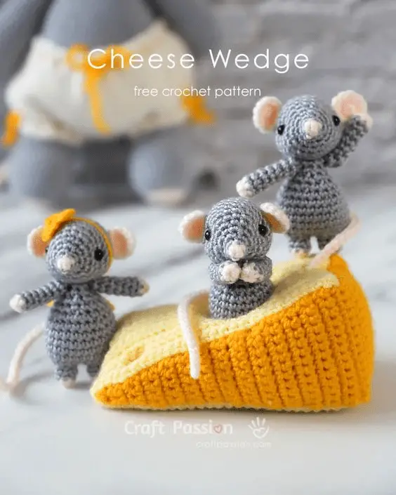 crochet cheese wedge