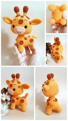 crochet giraffe keychain