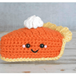 crochet pumpkin pie slice