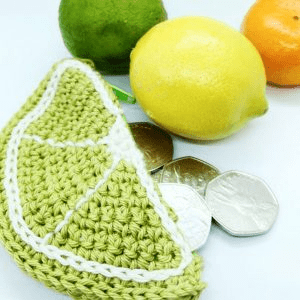 crochet lime purse
