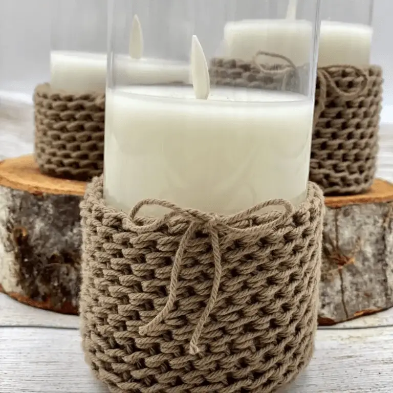 crochet candle cover