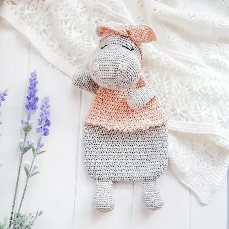crochet hippo lovey