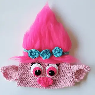 poppy crochet troll hat pattern
