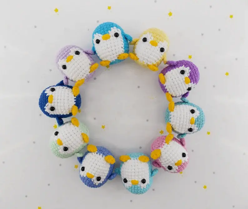 crochet penguin keychain pattern