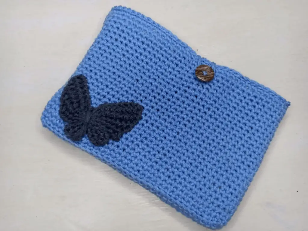 crochet butterfly applique book cover