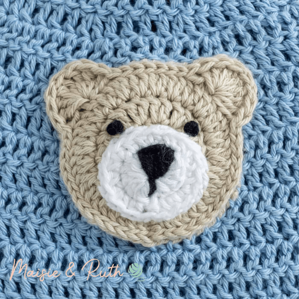 crochet bear applique