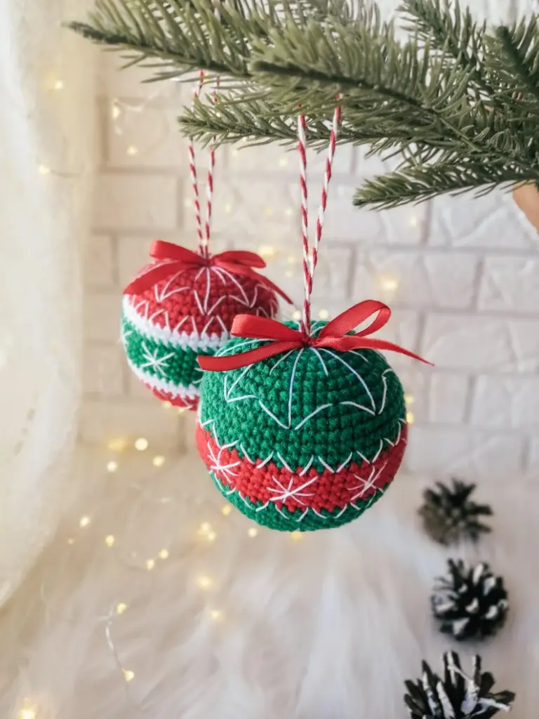 Christmas crochet baubles
