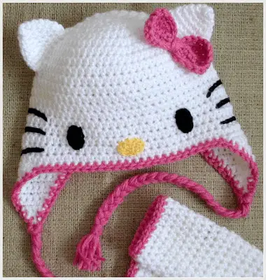 crochet hello kitty hat free pattern