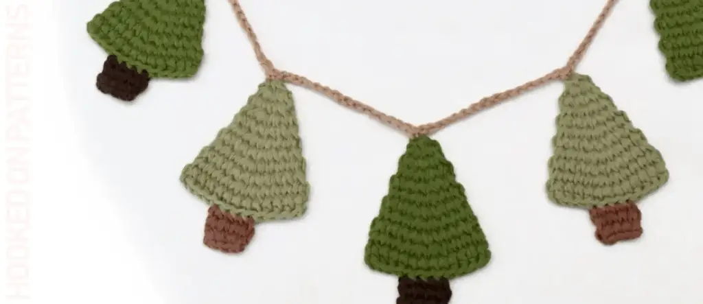 Christmas tree crochet garland