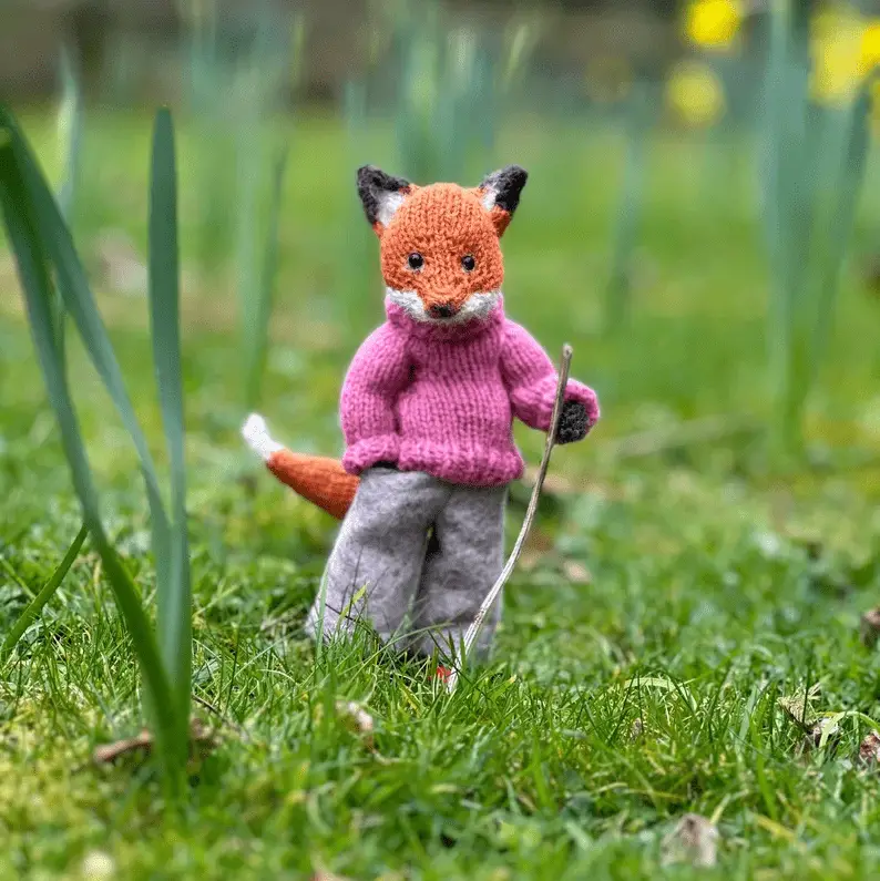 how to knit a fox