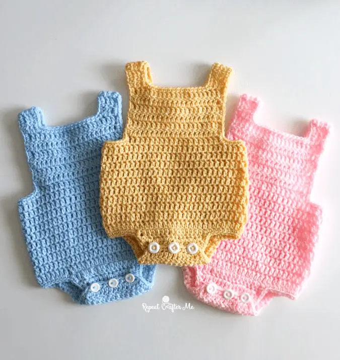 free crochet baby rompers