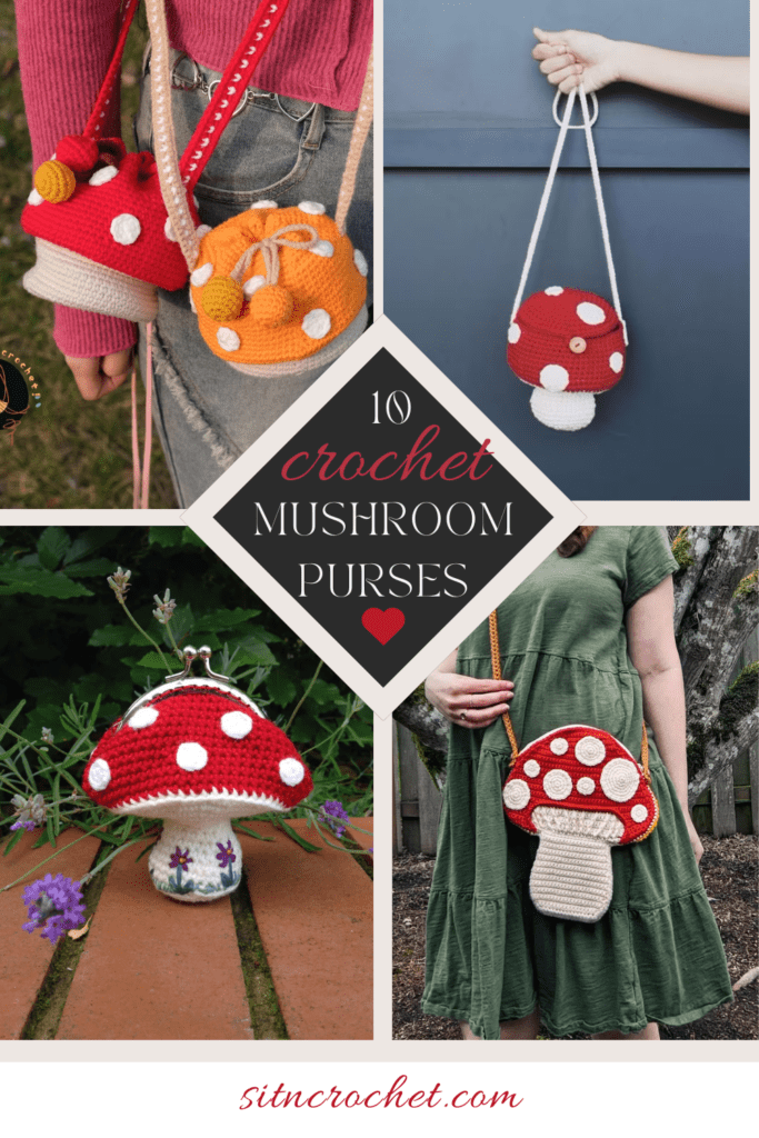 crochet mushroom purse