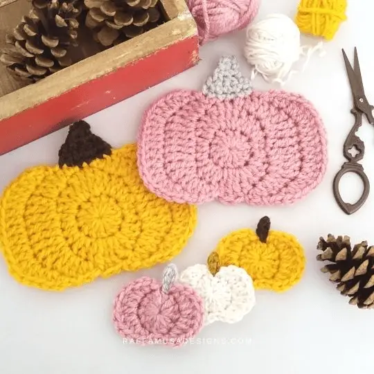 crochet pumpkin applique pattern