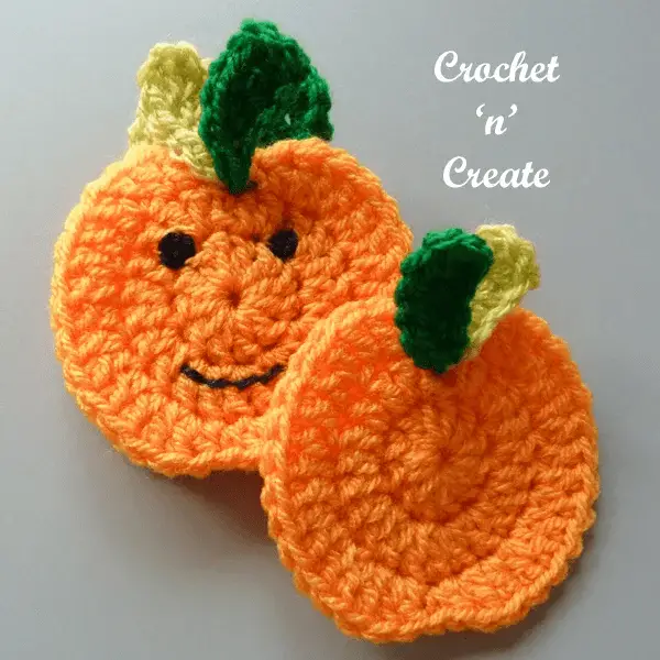 crochet pumpkin coaster pattern