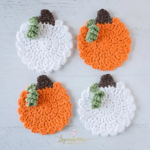 free pumpkin coaster pattern