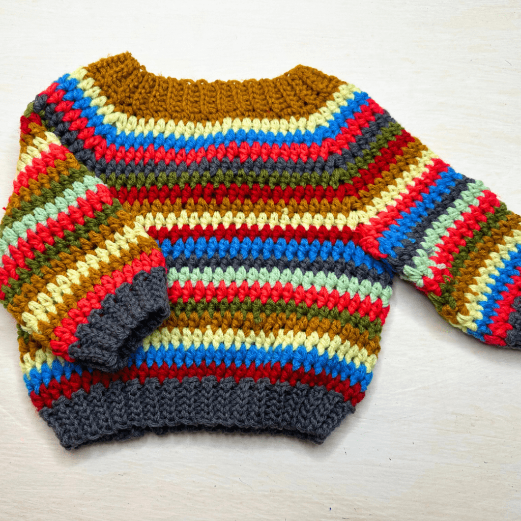 crochet scrap yarn sweater free pattern

