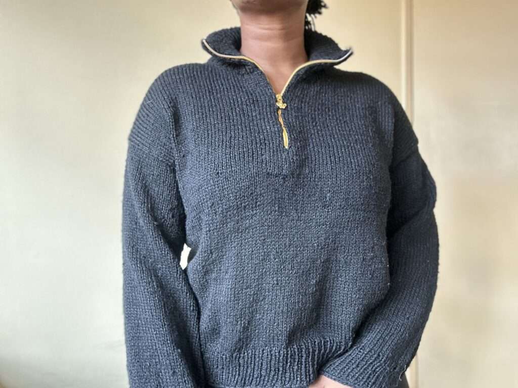 free knit drop shoulder sweater
