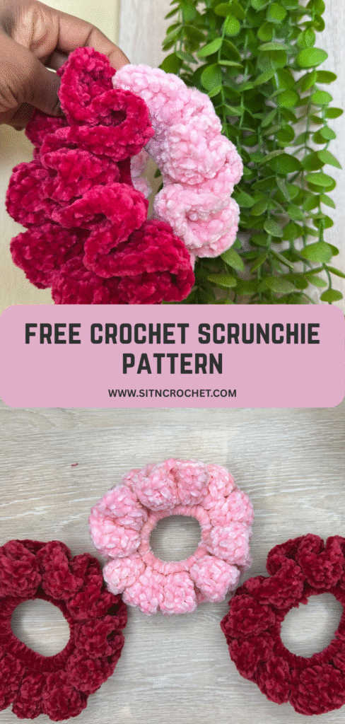 easy beginners crochet scrunchie free pattern