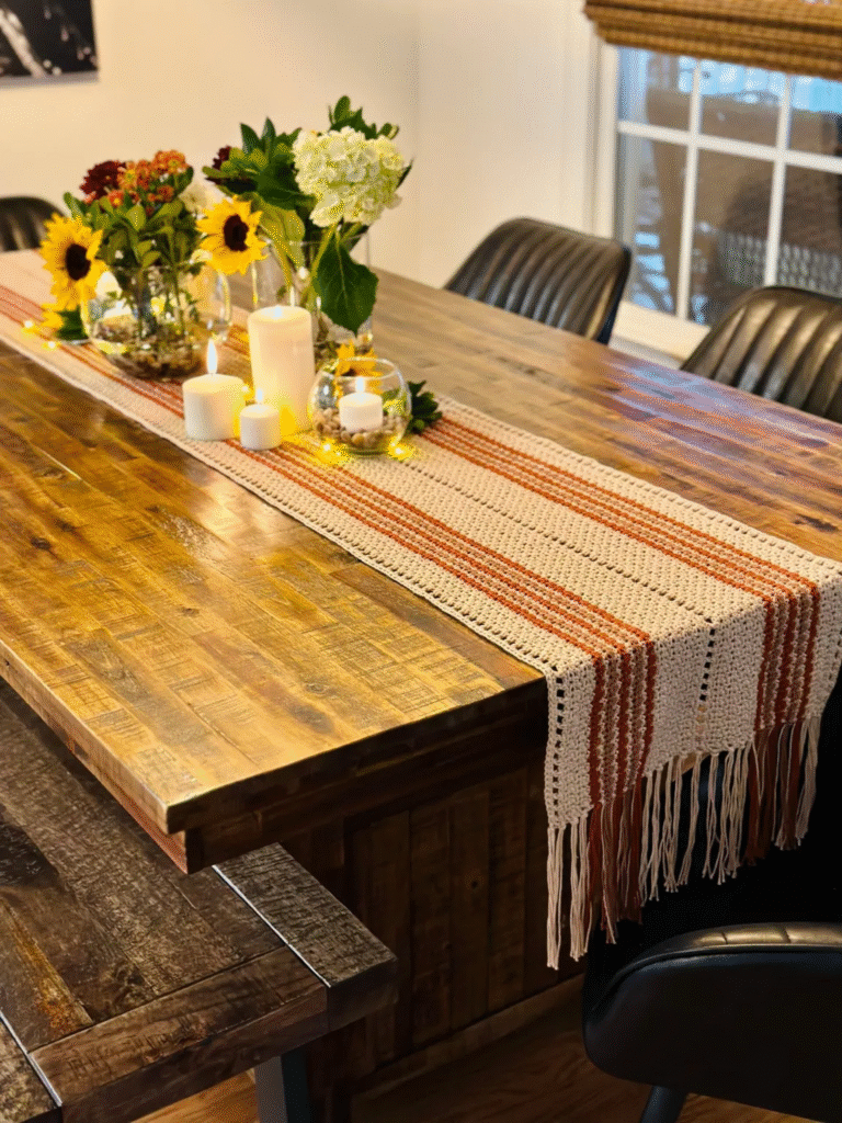 crochet thanksgiving table runner