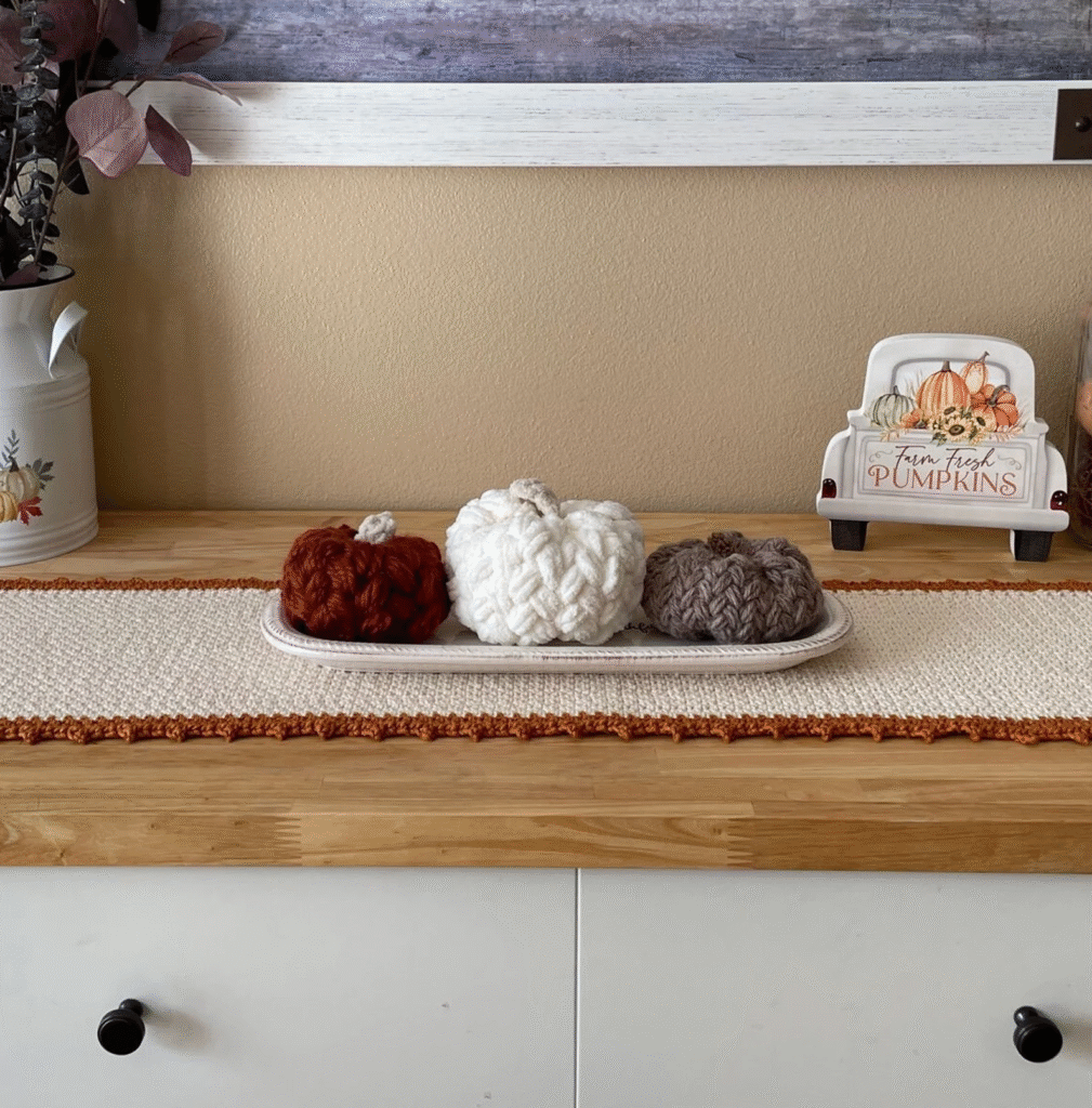 crochet thanksgiving table runner