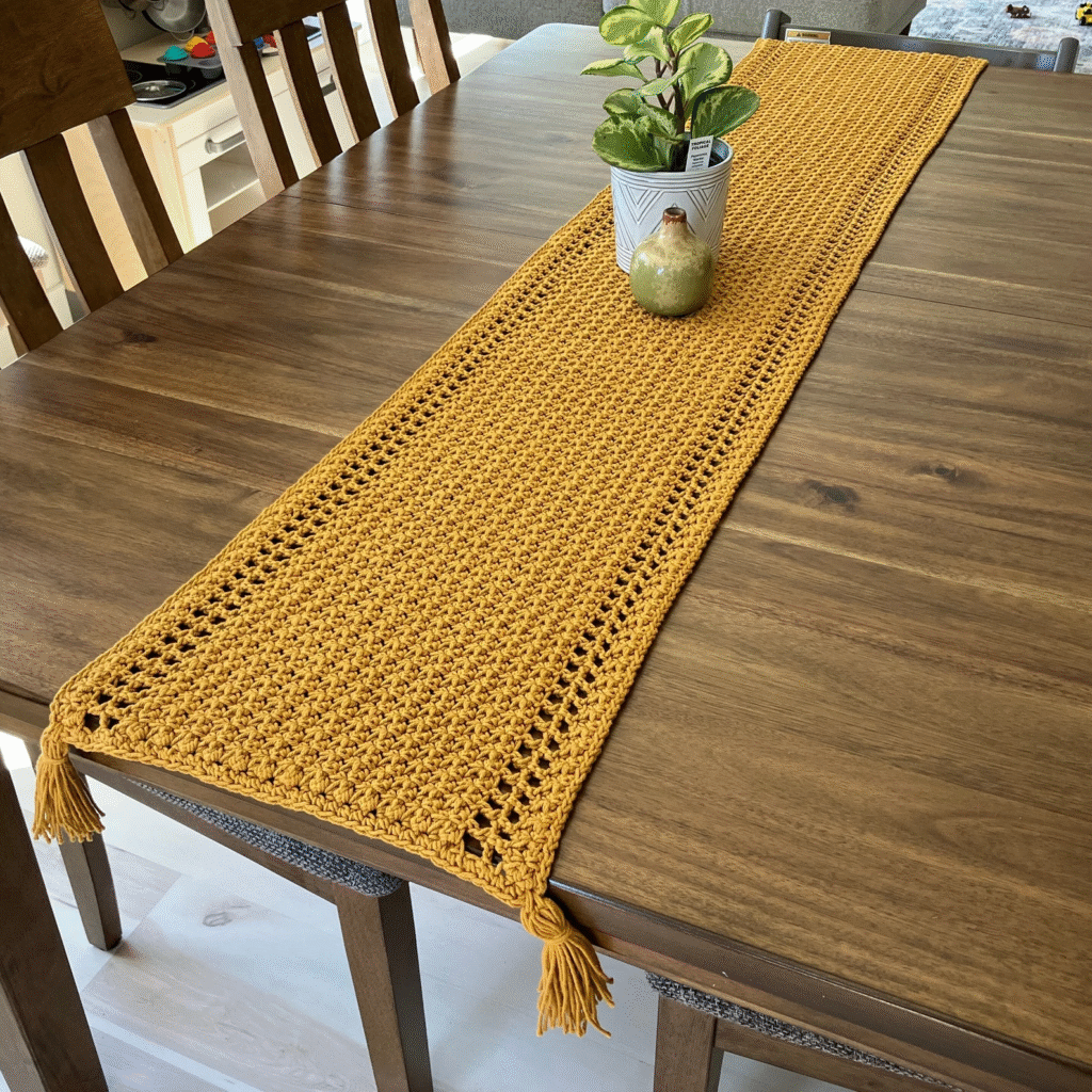 crochet thanksgiving table runner