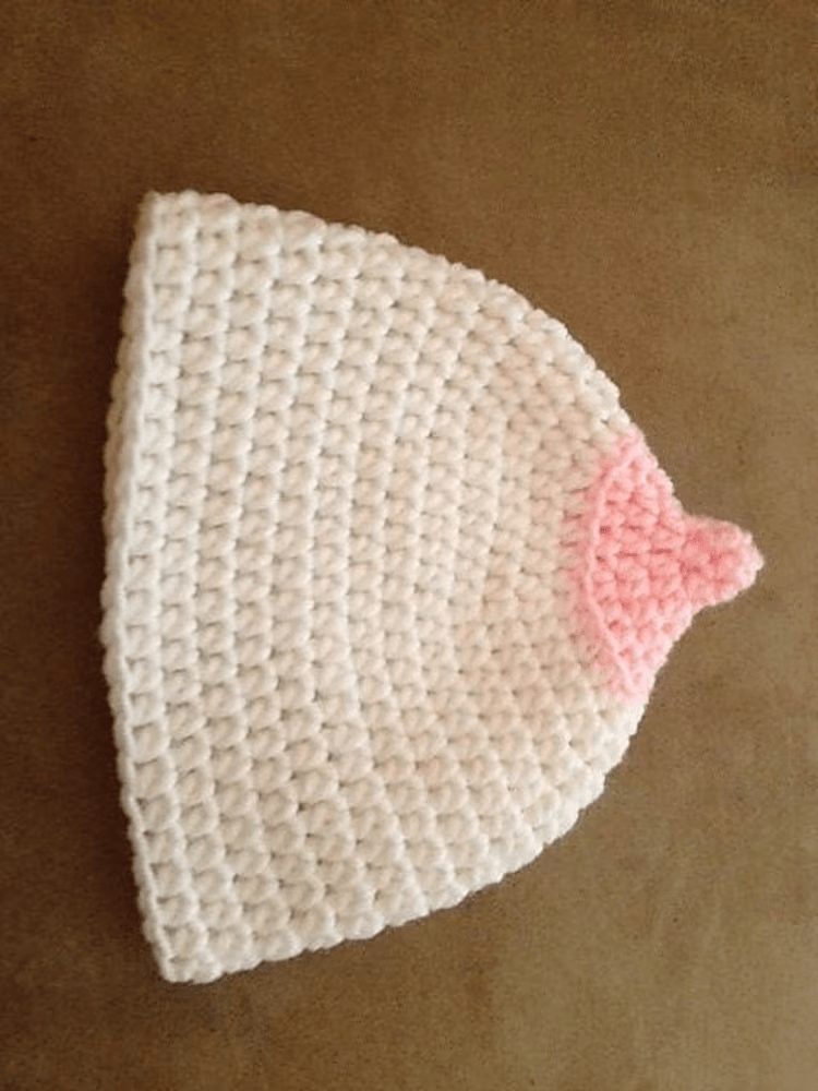 crochet boob hat