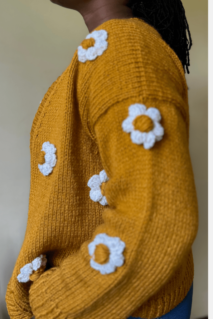 beginner flower cardigan knitting pattern