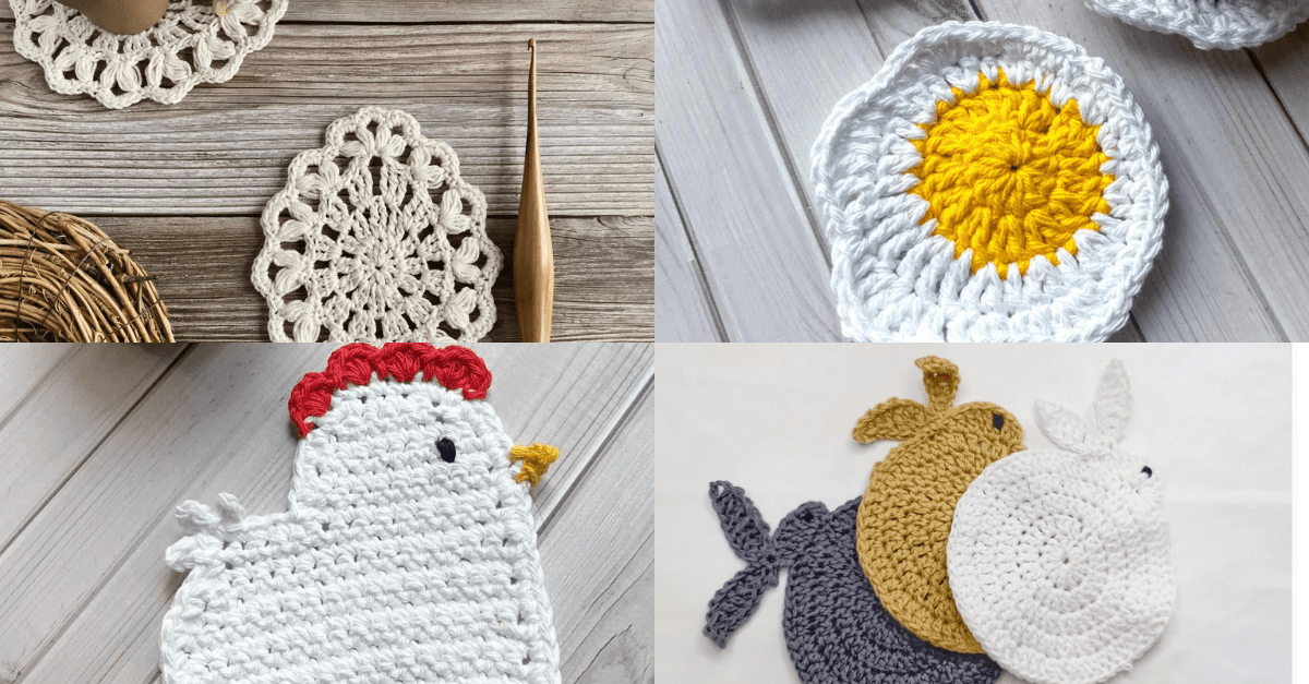 crochet easter coaster pattern