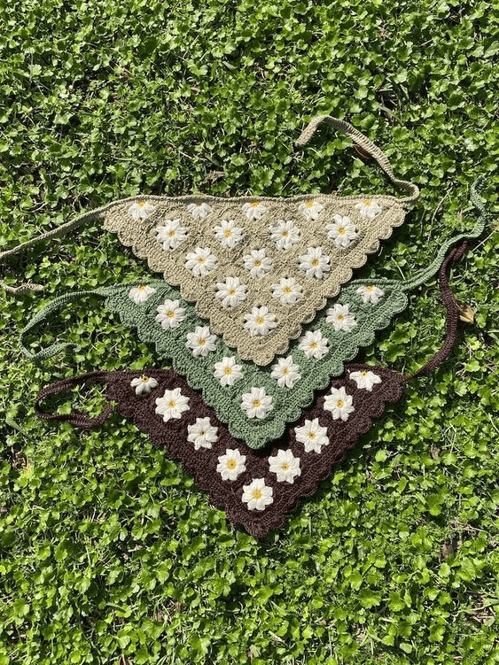 crochet granny square bandana pattern