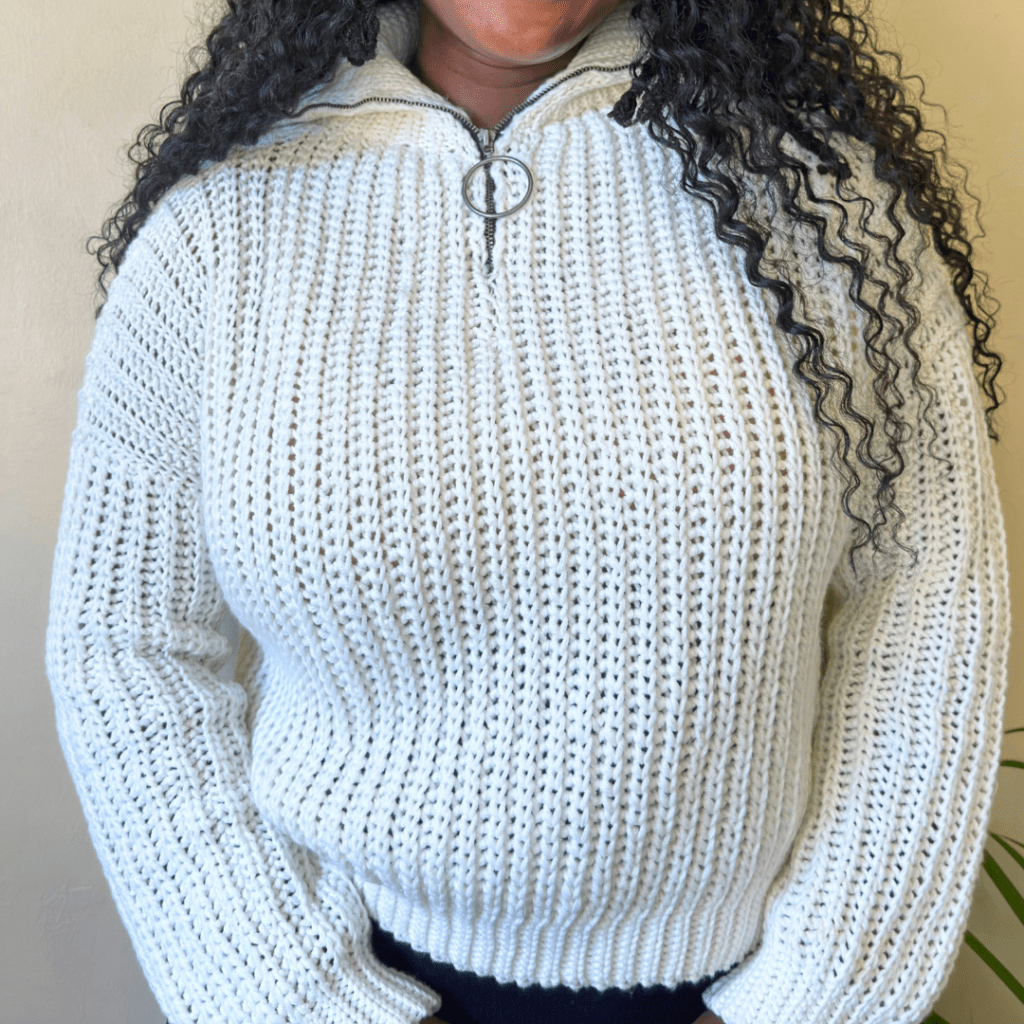 crochet zip sweater