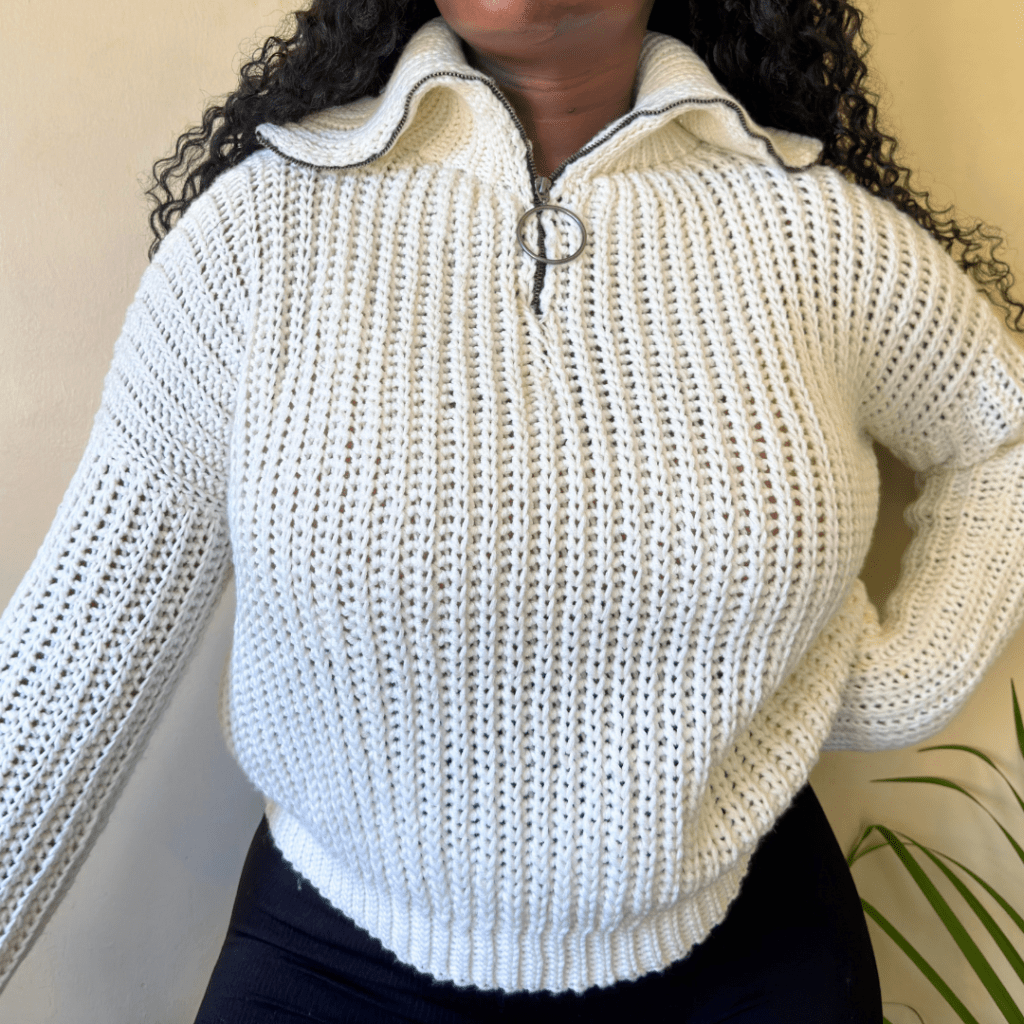 crochet zip sweater pattern