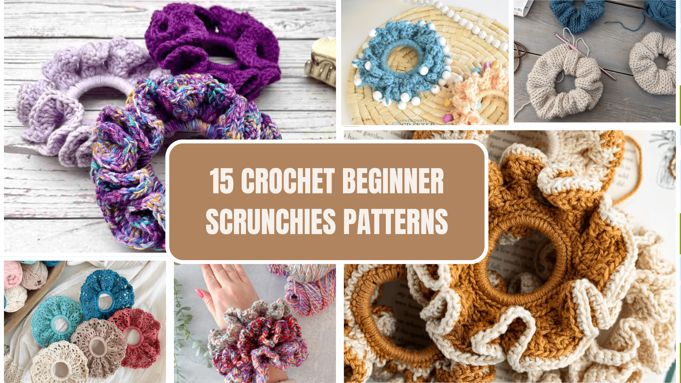 15 CROCHET BEGINNER SCRUNCHIES PATTERNS