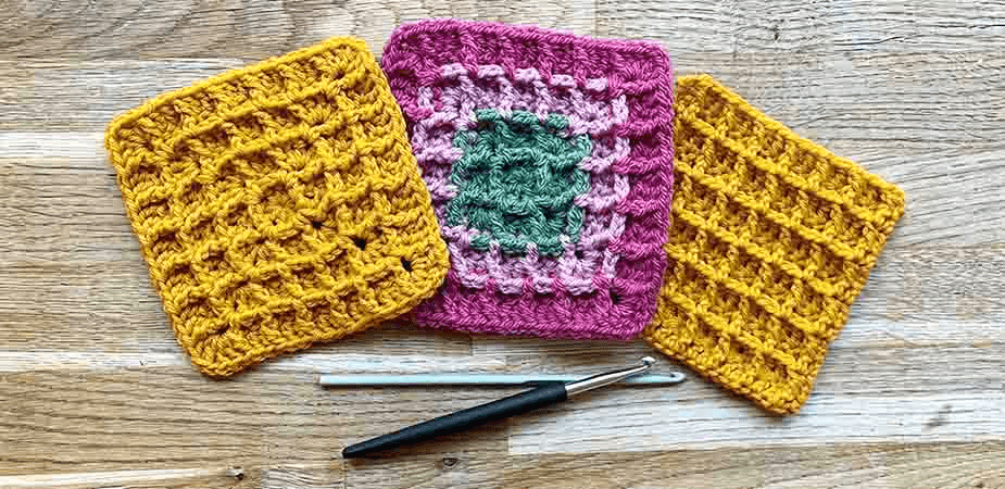 crochet 3D granny square pattern
