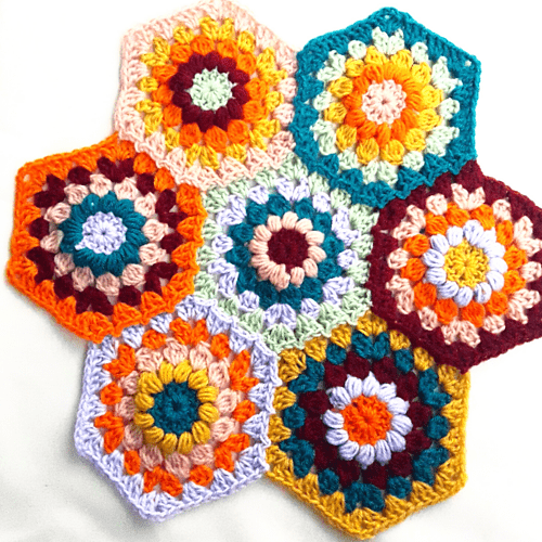 crochet 3D granny square pattern