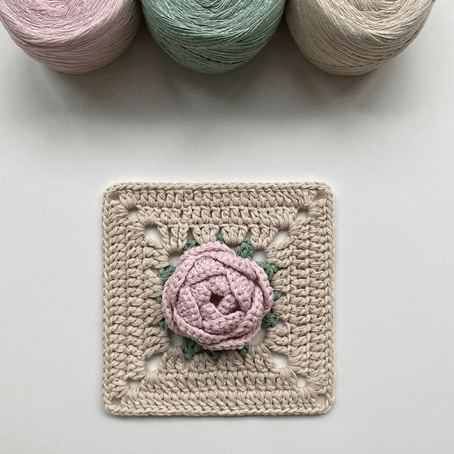 crochet 3D granny square free pattern