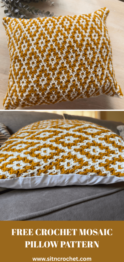 Free Mosaic Crochet Pillow Case Pattern